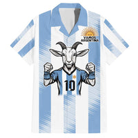 Blue Argentina 10 Goat Family Matching Short Sleeve Bodycon Dress and Hawaiian Shirt History Champions World Cup