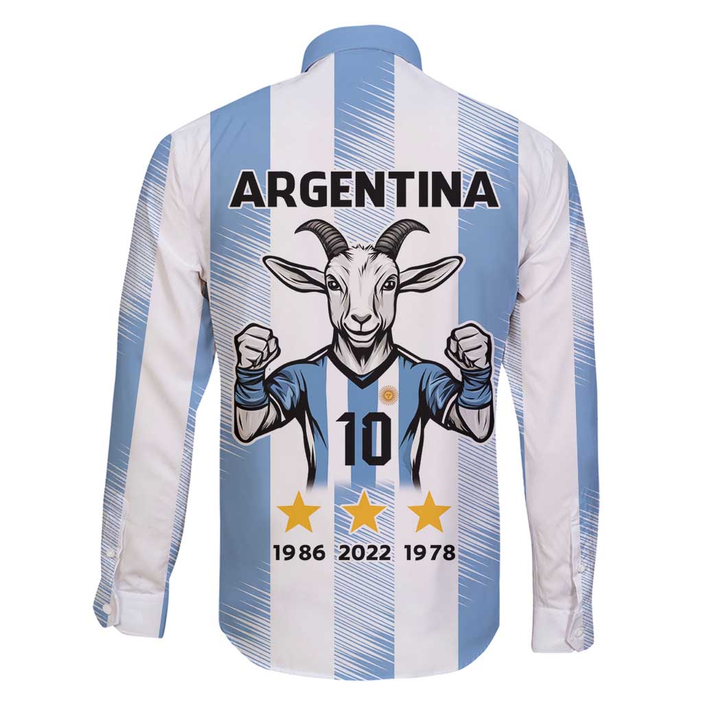Blue Argentina 10 Goat Family Matching Summer Maxi Dress and Hawaiian Shirt History Champions World Cup