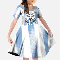 Blue Argentina 10 Goat Family Matching Tank Maxi Dress and Hawaiian Shirt History Champions World Cup