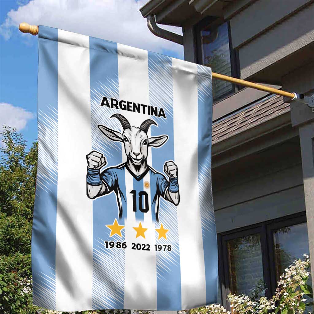 Blue Argentina 10 Goat Garden Flag History Champions World Cup