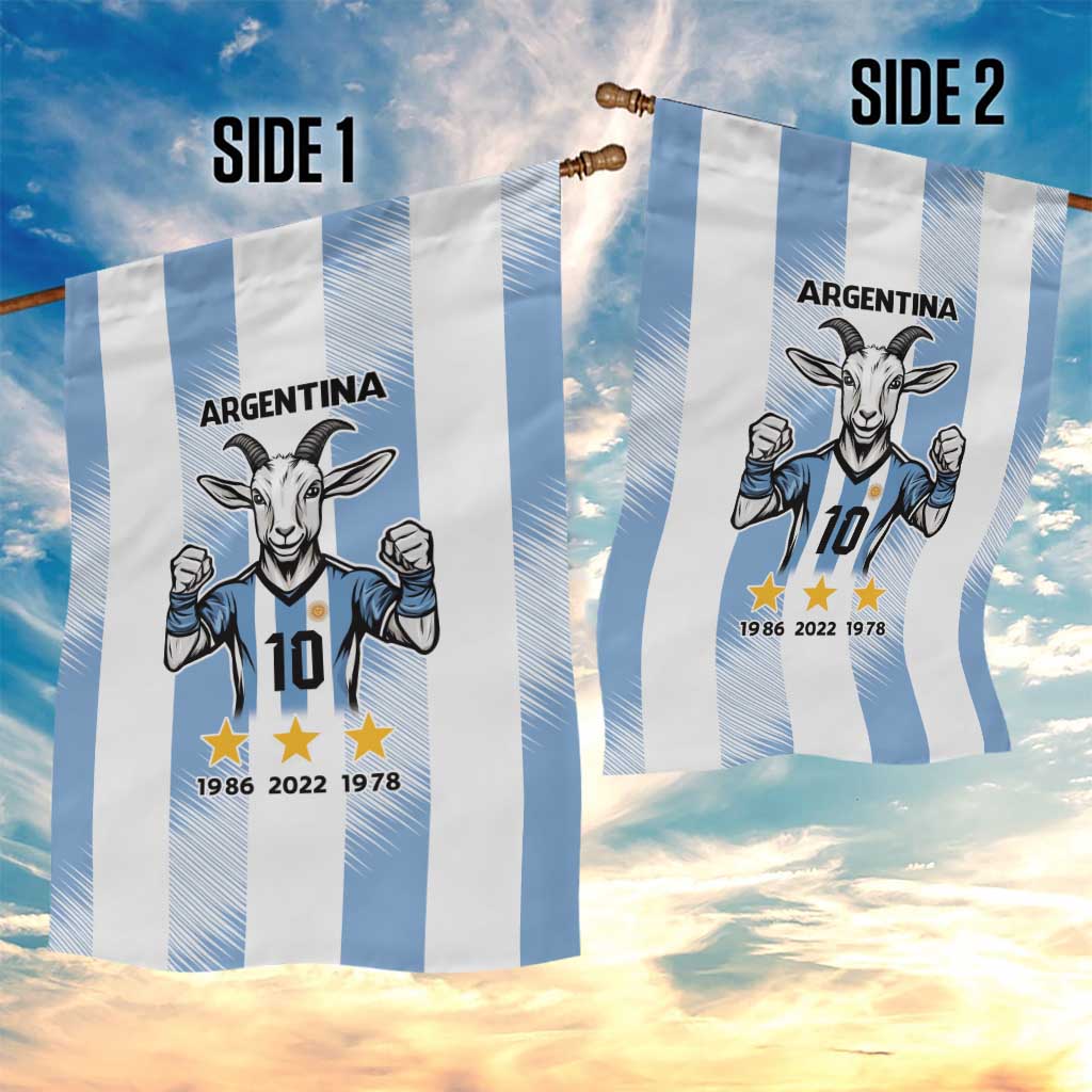 Blue Argentina 10 Goat Garden Flag History Champions World Cup