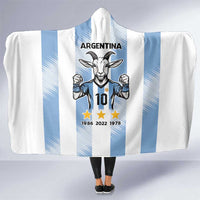 Blue Argentina 10 Goat Hooded Blanket History Champions World Cup