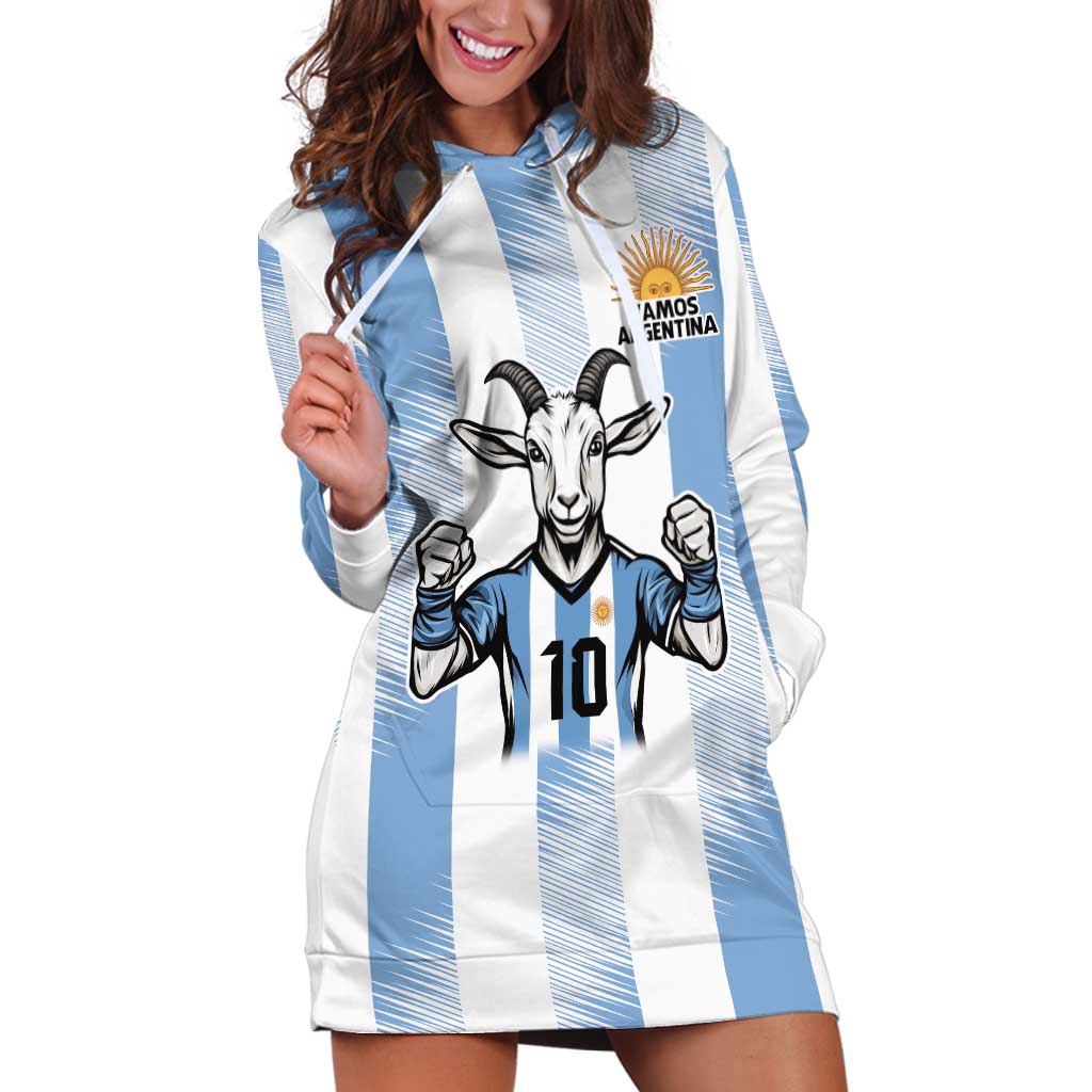Blue Argentina 10 Goat Hoodie Dress History Champions World Cup