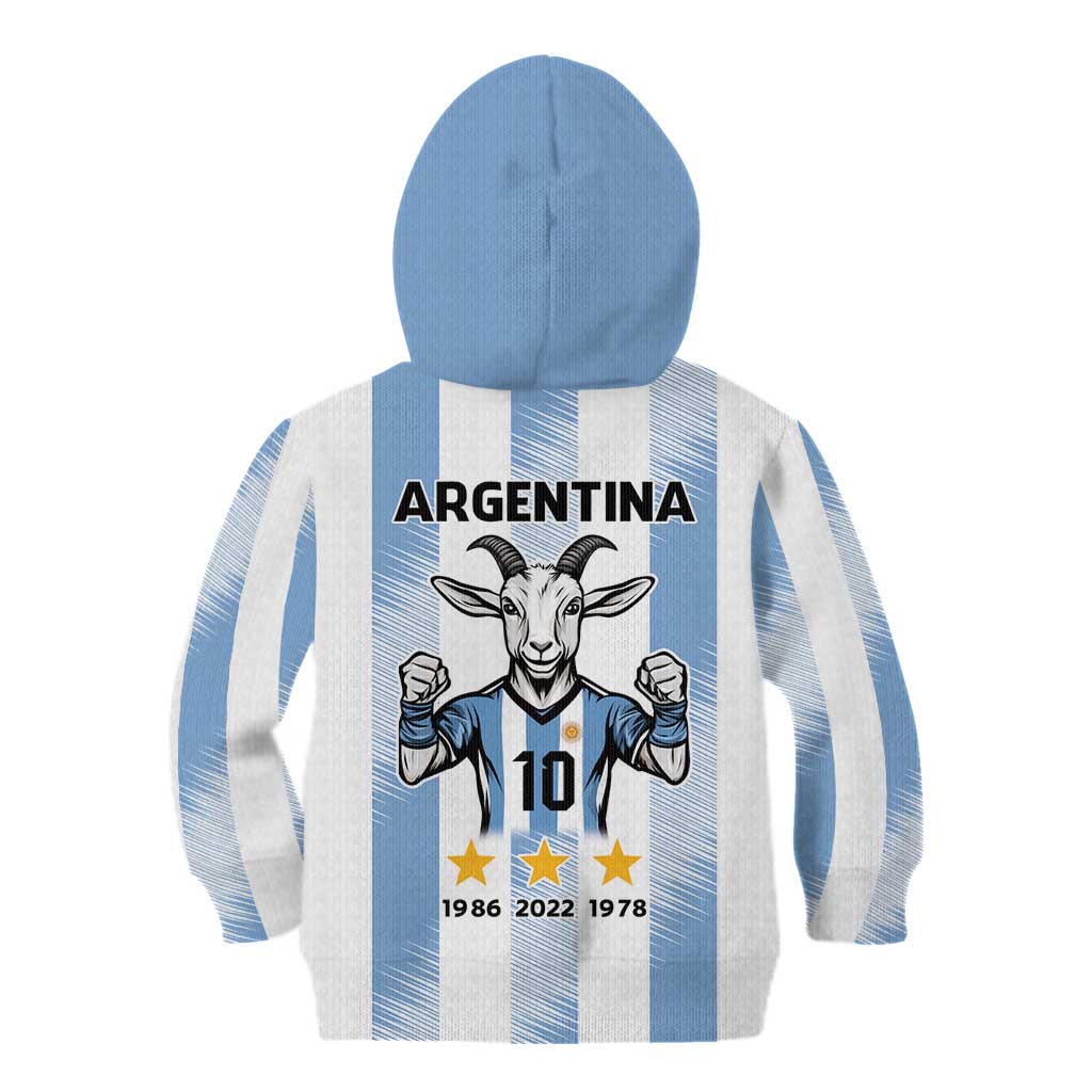 Blue Argentina 10 Goat Kid Hoodie History Champions World Cup