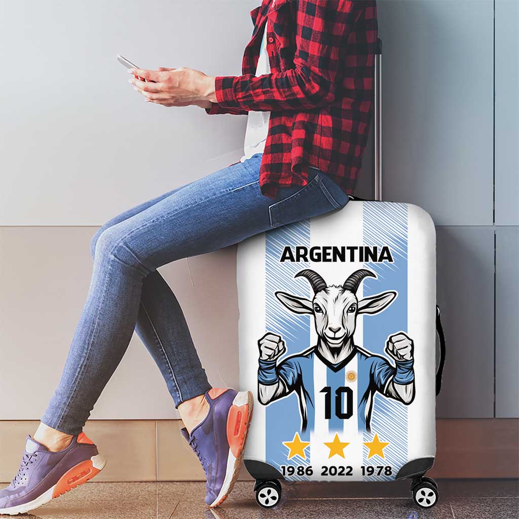 Blue Argentina 10 Goat Luggage Cover History Champions World Cup