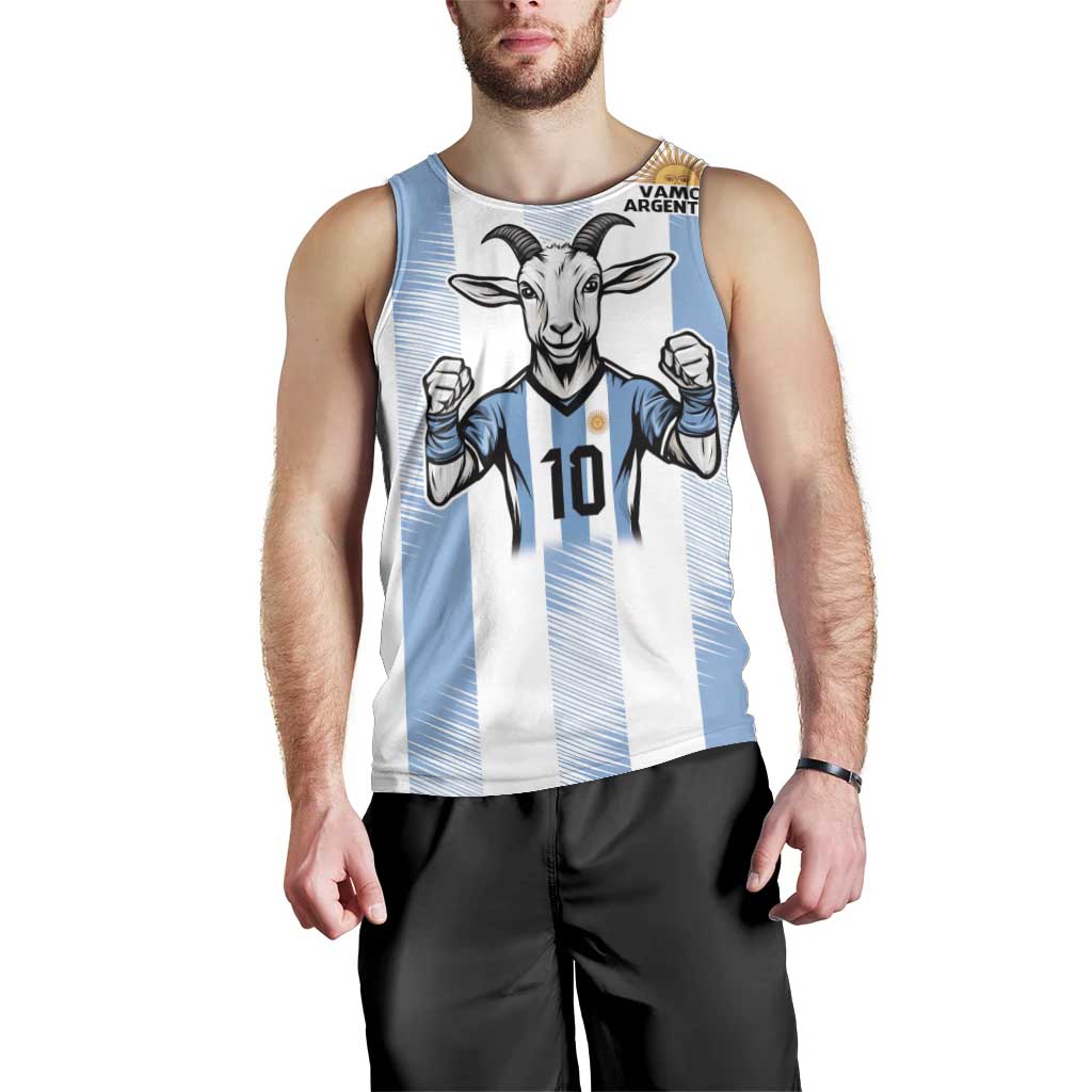 Blue Argentina 10 Goat Men Tank Top History Champions World Cup