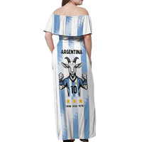 Blue Argentina 10 Goat Off Shoulder Maxi Dress History Champions World Cup