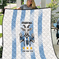 Blue Argentina 10 Goat Quilt History Champions World Cup