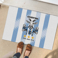 Blue Argentina 10 Goat Rubber Doormat History Champions World Cup