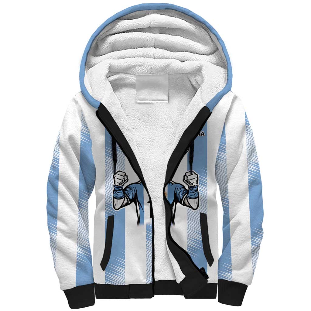 Blue Argentina 10 Goat Sherpa Hoodie History Champions World Cup
