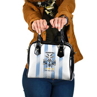 Blue Argentina 10 Goat Shoulder Handbag History Champions World Cup