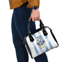 Blue Argentina 10 Goat Shoulder Handbag History Champions World Cup