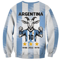Blue Argentina 10 Goat Sweatshirt History Champions World Cup