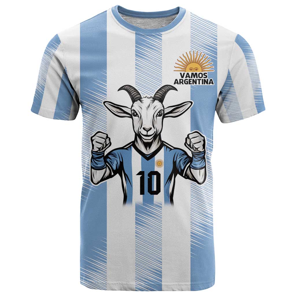 Blue Argentina 10 Goat T Shirt History Champions World Cup