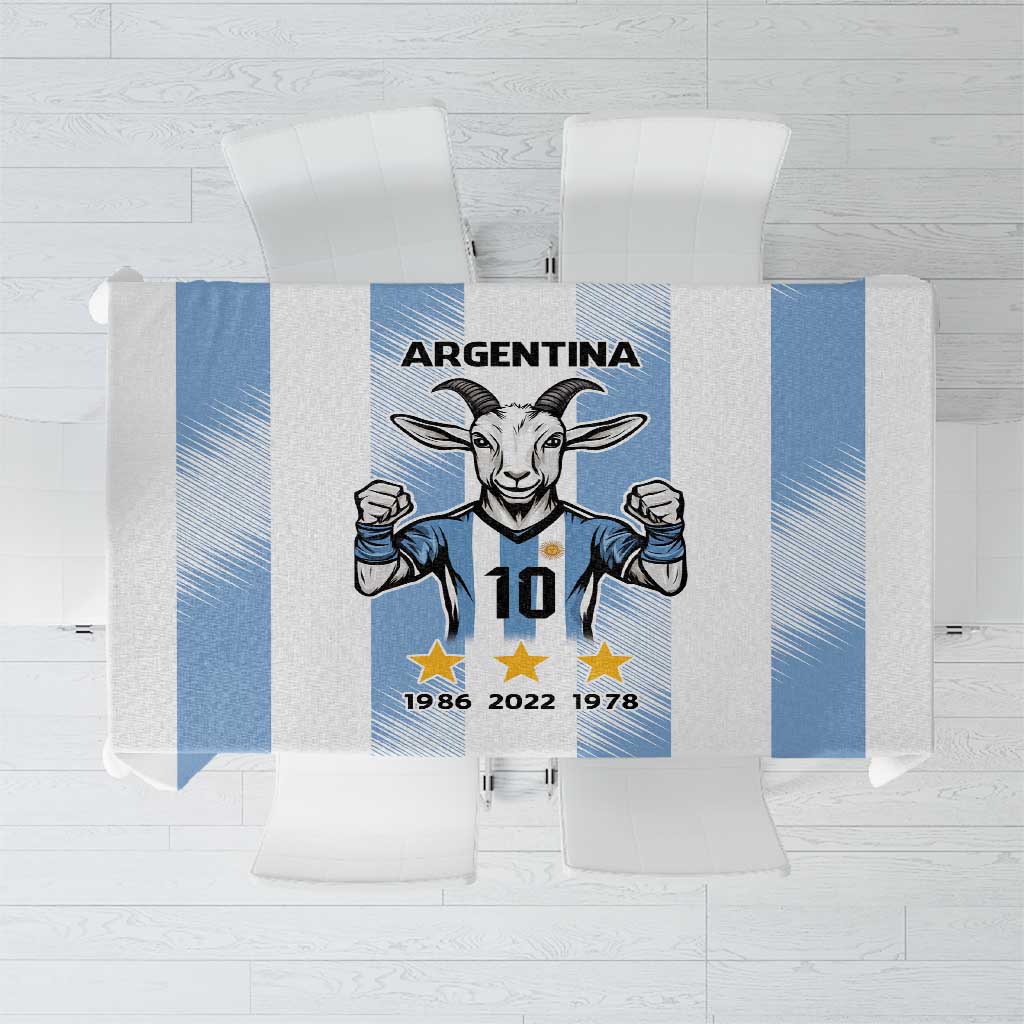 Blue Argentina 10 Goat Tablecloth History Champions World Cup