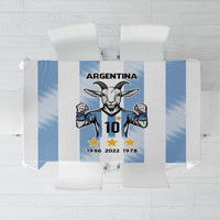 Blue Argentina 10 Goat Tablecloth History Champions World Cup