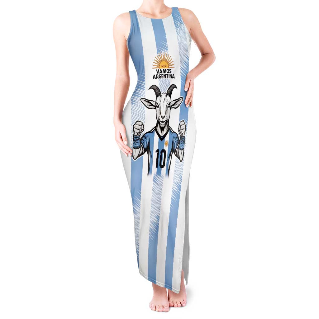 Blue Argentina 10 Goat Tank Maxi Dress History Champions World Cup