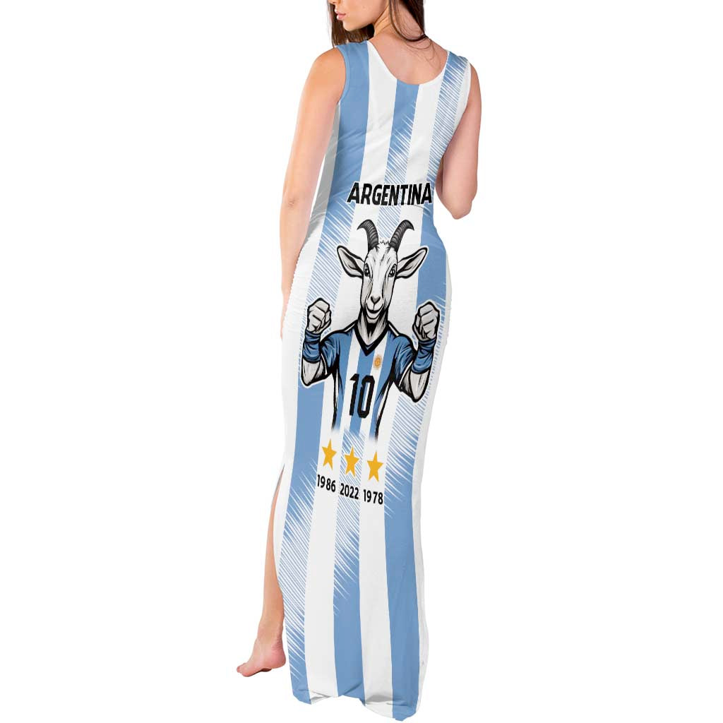 Blue Argentina 10 Goat Tank Maxi Dress History Champions World Cup