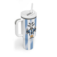 Blue Argentina 10 Goat Tumbler With Handle History Champions World Cup