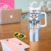 Blue Argentina 10 Goat Tumbler With Handle History Champions World Cup