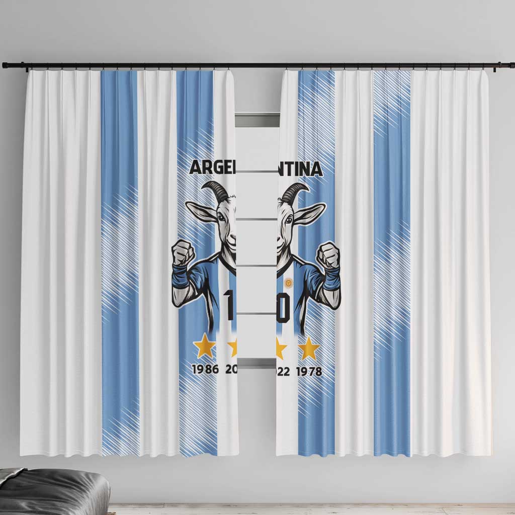 Blue Argentina 10 Goat Window Curtain History Champions World Cup