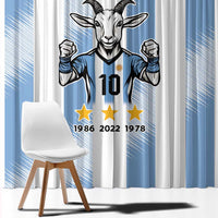 Blue Argentina 10 Goat Window Curtain History Champions World Cup
