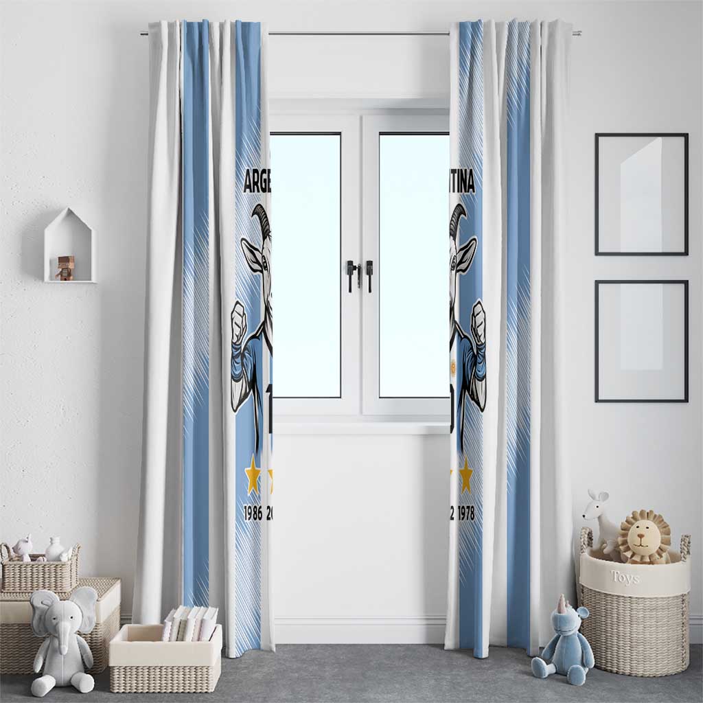 Blue Argentina 10 Goat Window Curtain History Champions World Cup