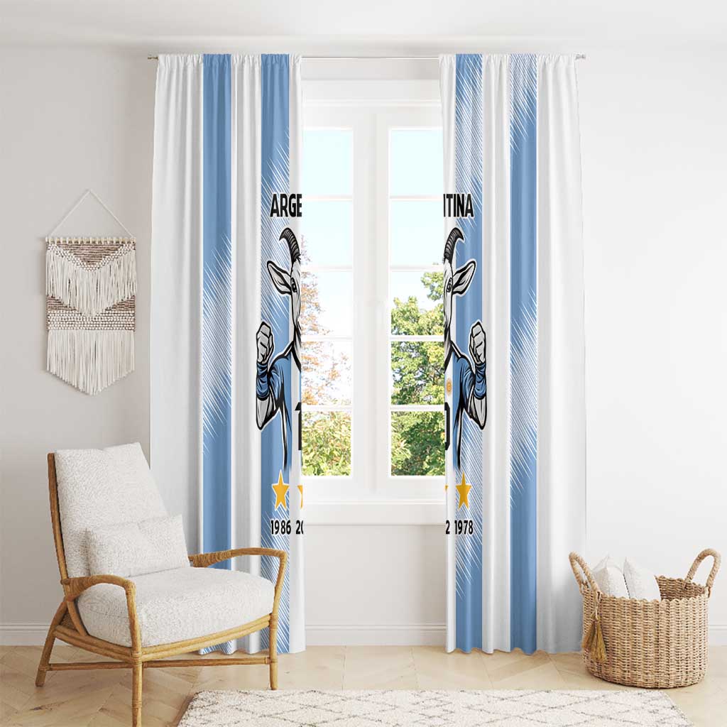 Blue Argentina 10 Goat Window Curtain History Champions World Cup