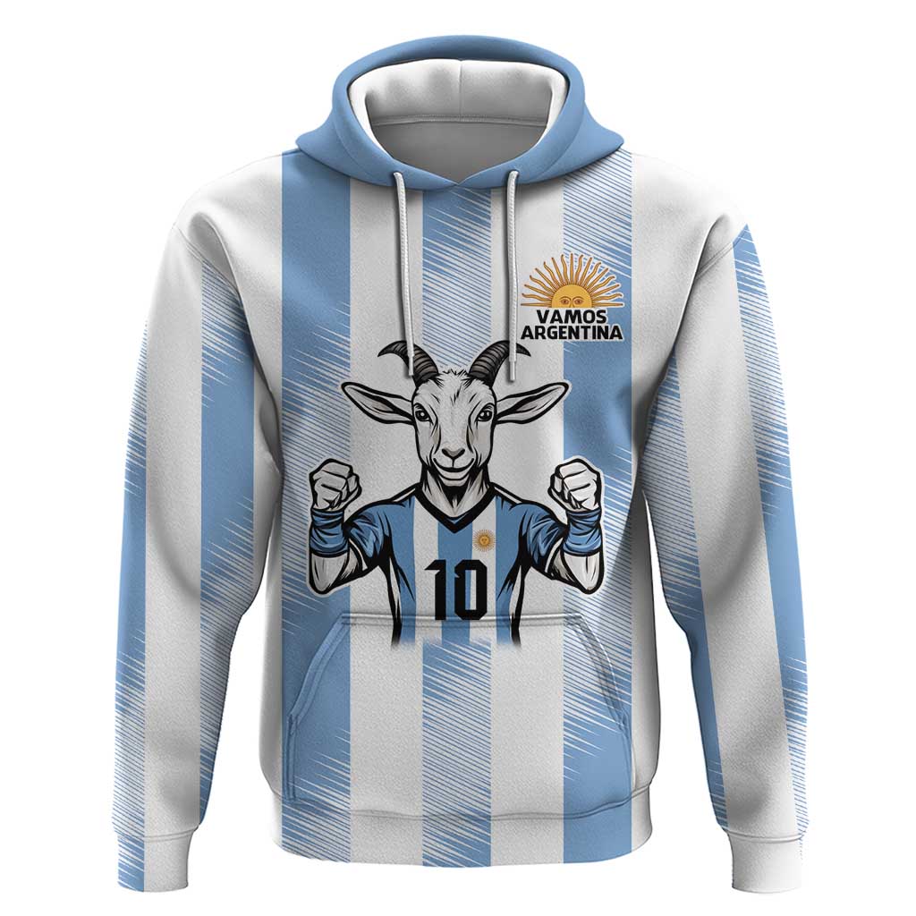 Blue Argentina 10 Goat Zip Hoodie History Champions World Cup