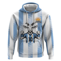 Blue Argentina 10 Goat Zip Hoodie History Champions World Cup