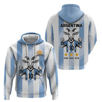 Blue Argentina 10 Goat Zip Hoodie History Champions World Cup