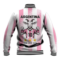 Pink Argentina 10 Goat Baseball Jacket History Champions World Cup