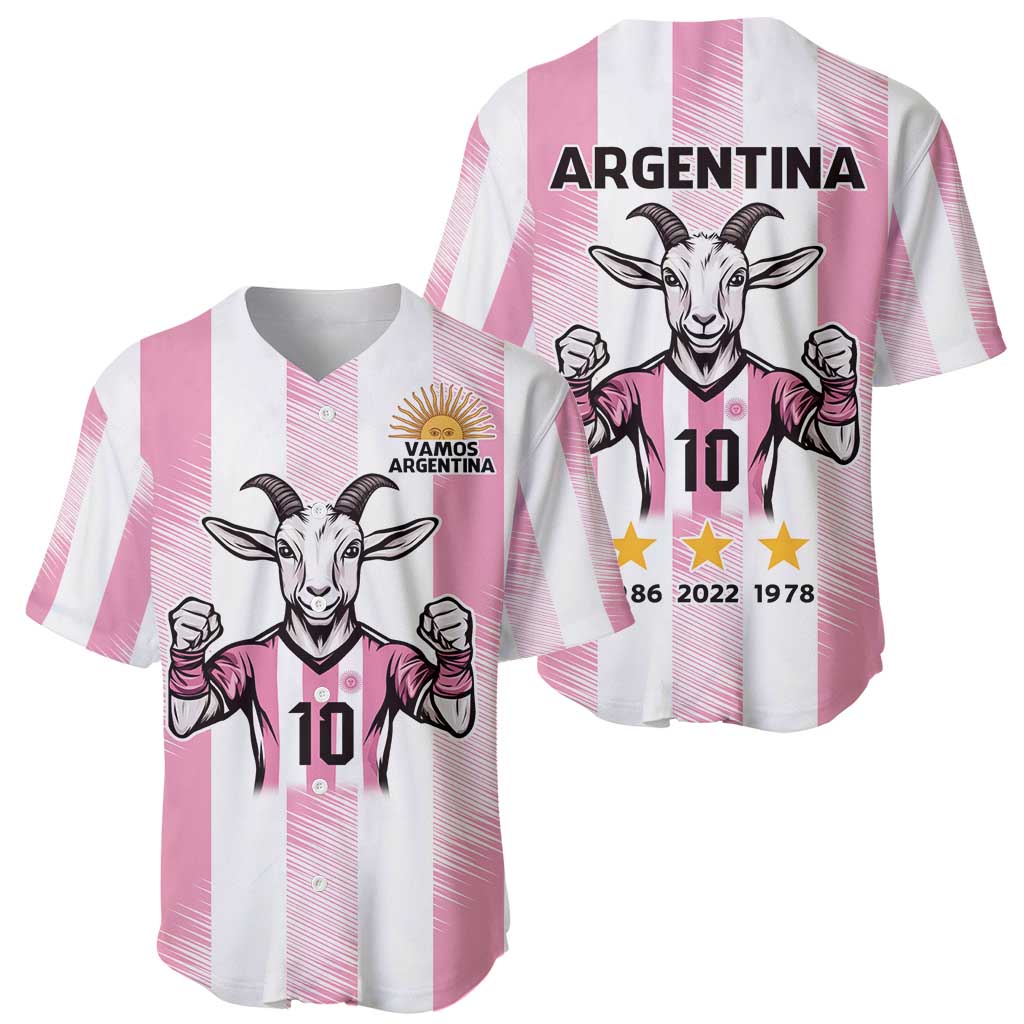Pink Argentina 10 Goat Baseball Jersey History Champions World Cup