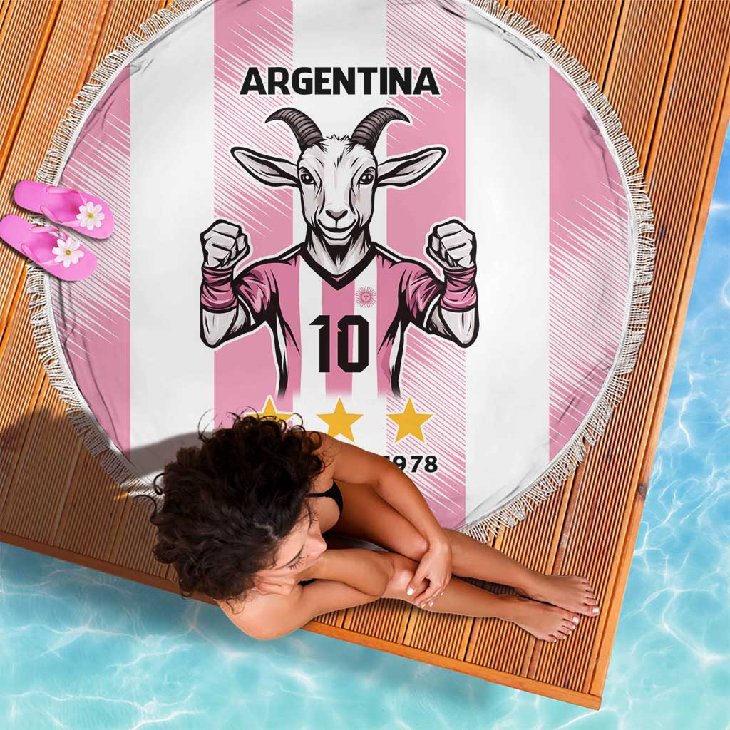 Pink Argentina 10 Goat Beach Blanket History Champions World Cup
