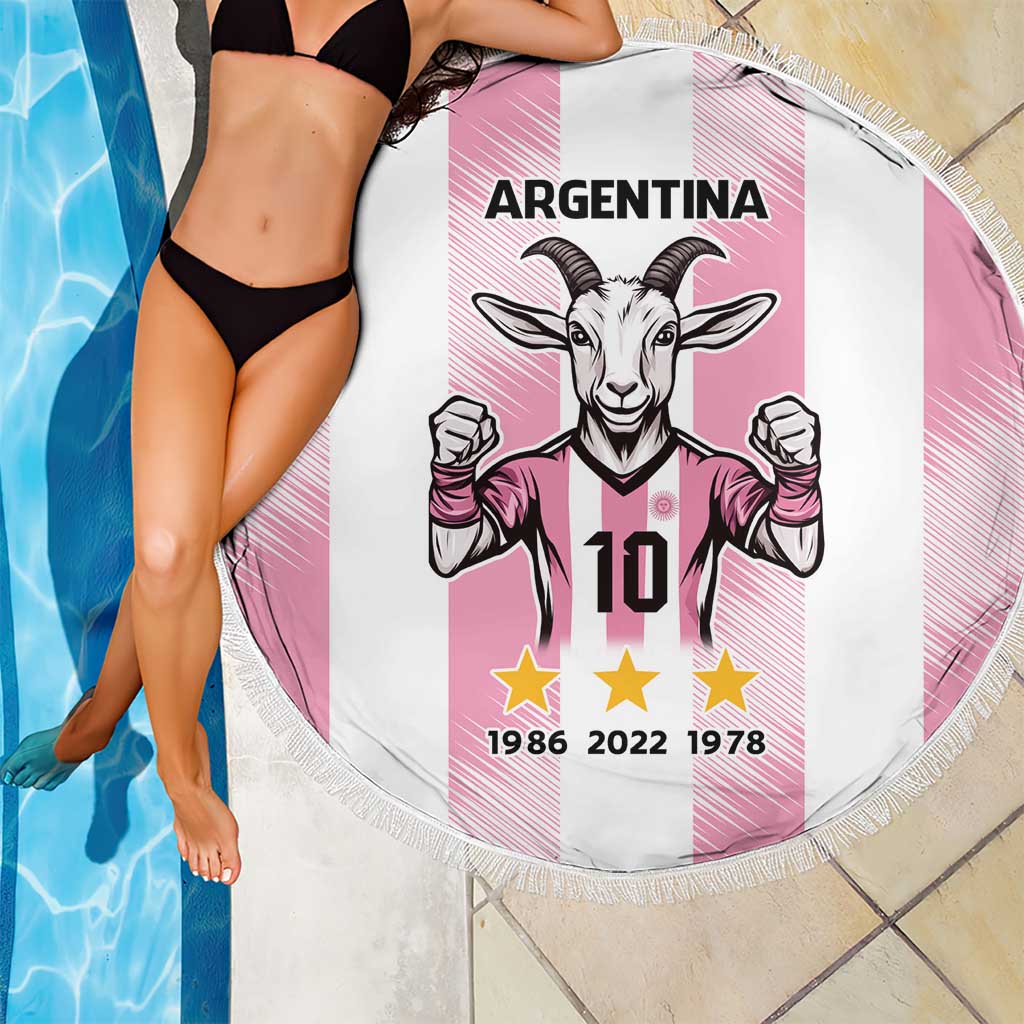 Pink Argentina 10 Goat Beach Blanket History Champions World Cup