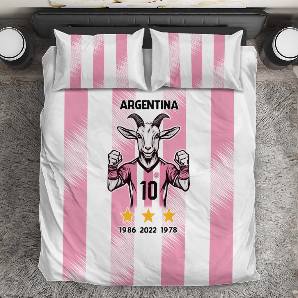 Pink Argentina 10 Goat Bedding Set History Champions World Cup