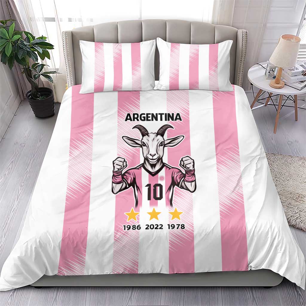 Pink Argentina 10 Goat Bedding Set History Champions World Cup