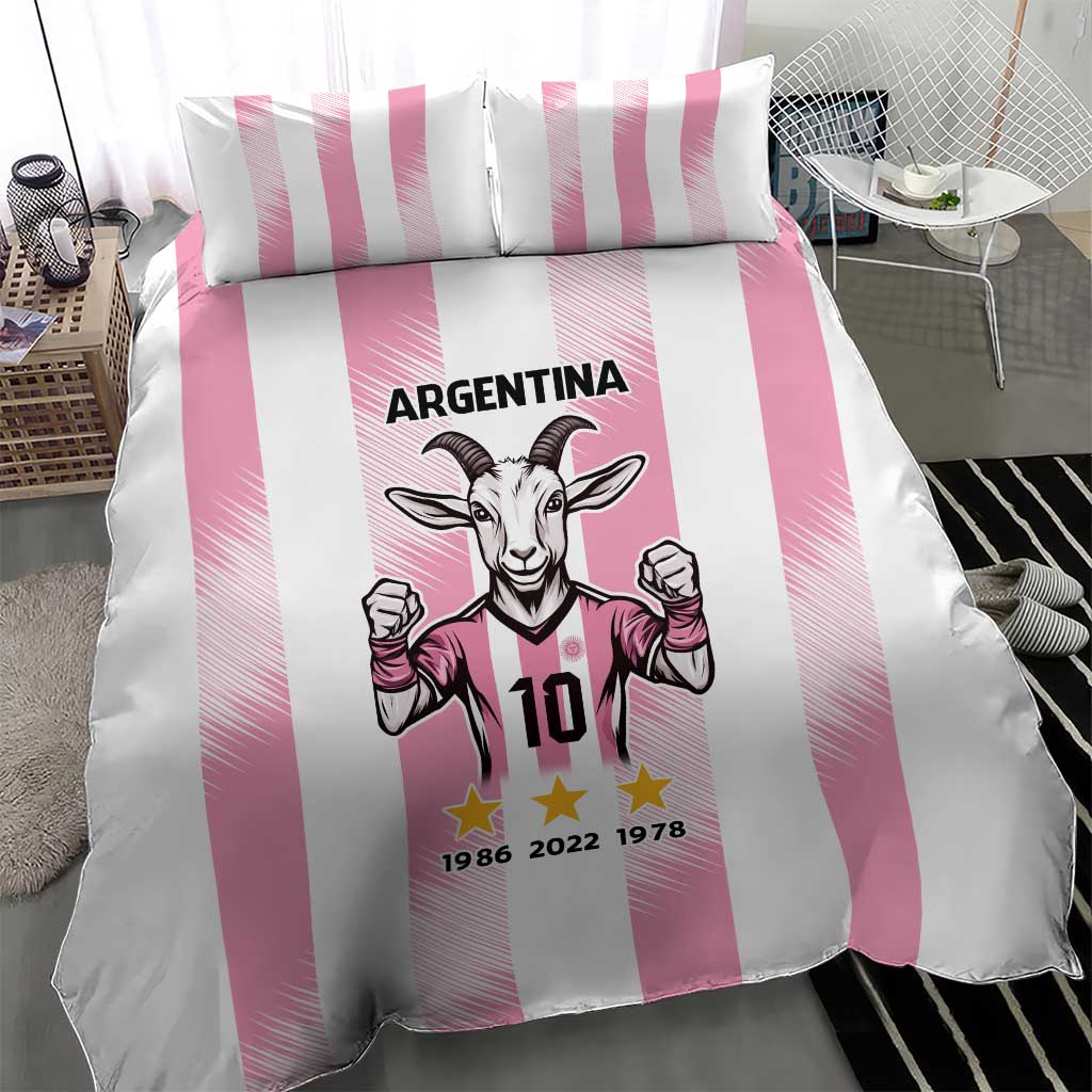 Pink Argentina 10 Goat Bedding Set History Champions World Cup