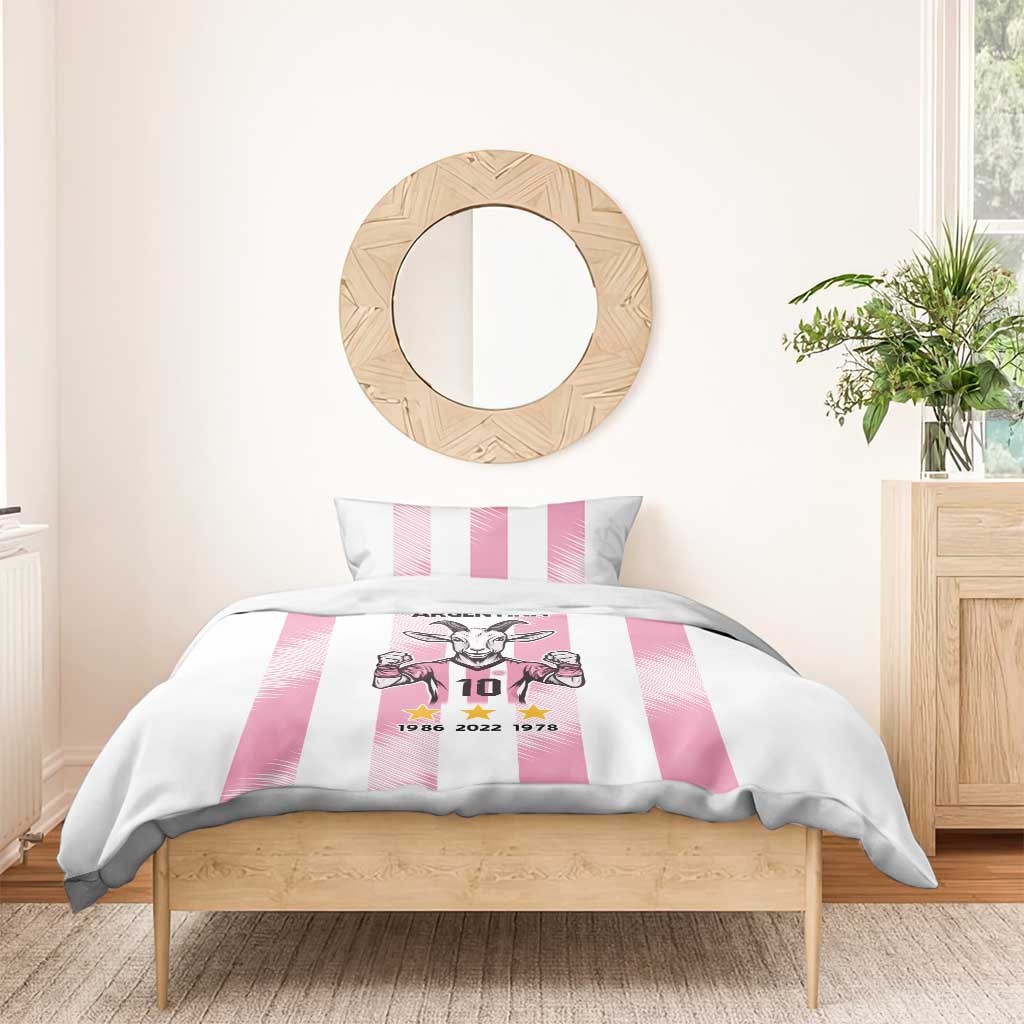 Pink Argentina 10 Goat Bedding Set History Champions World Cup