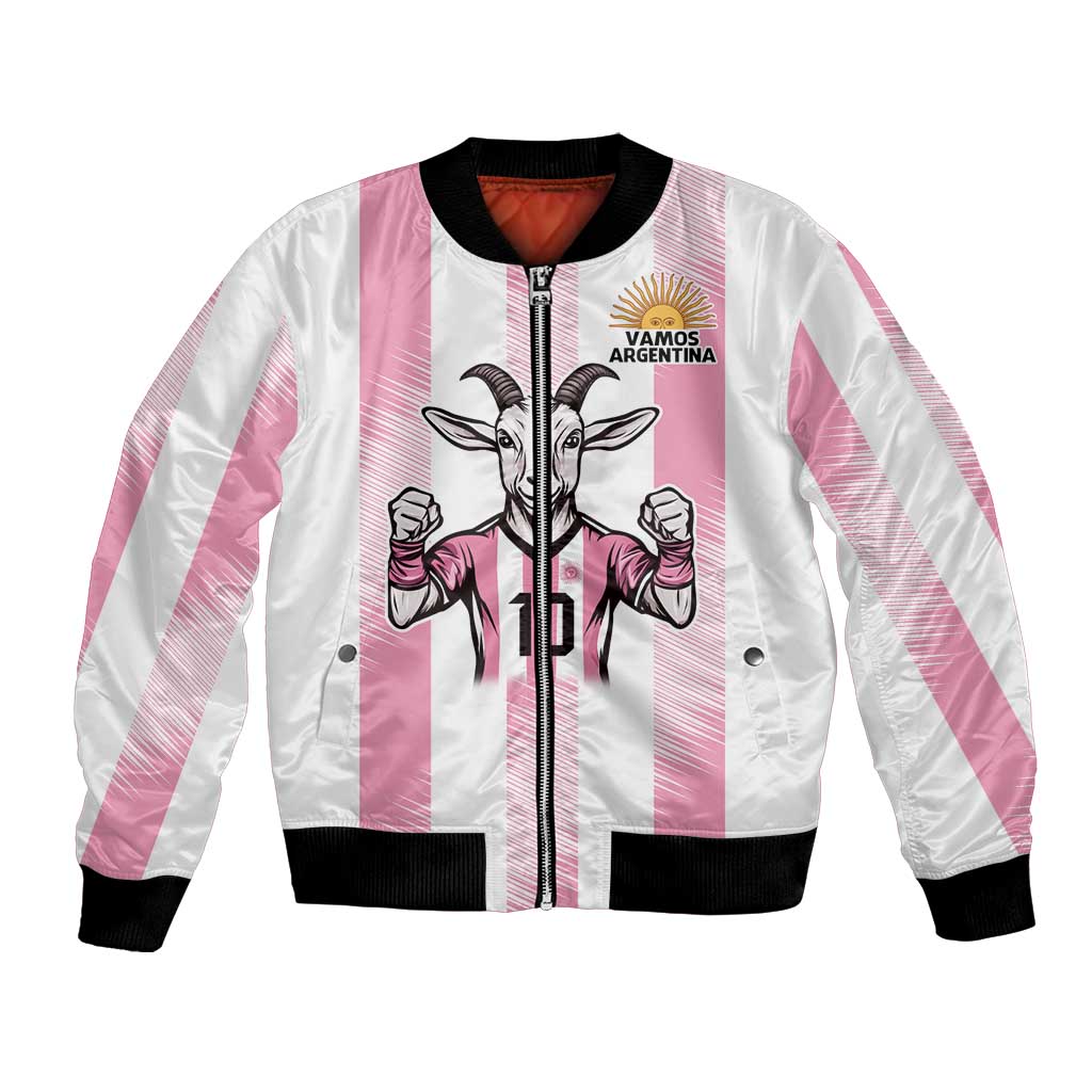 Pink Argentina 10 Goat Bomber Jacket History Champions World Cup