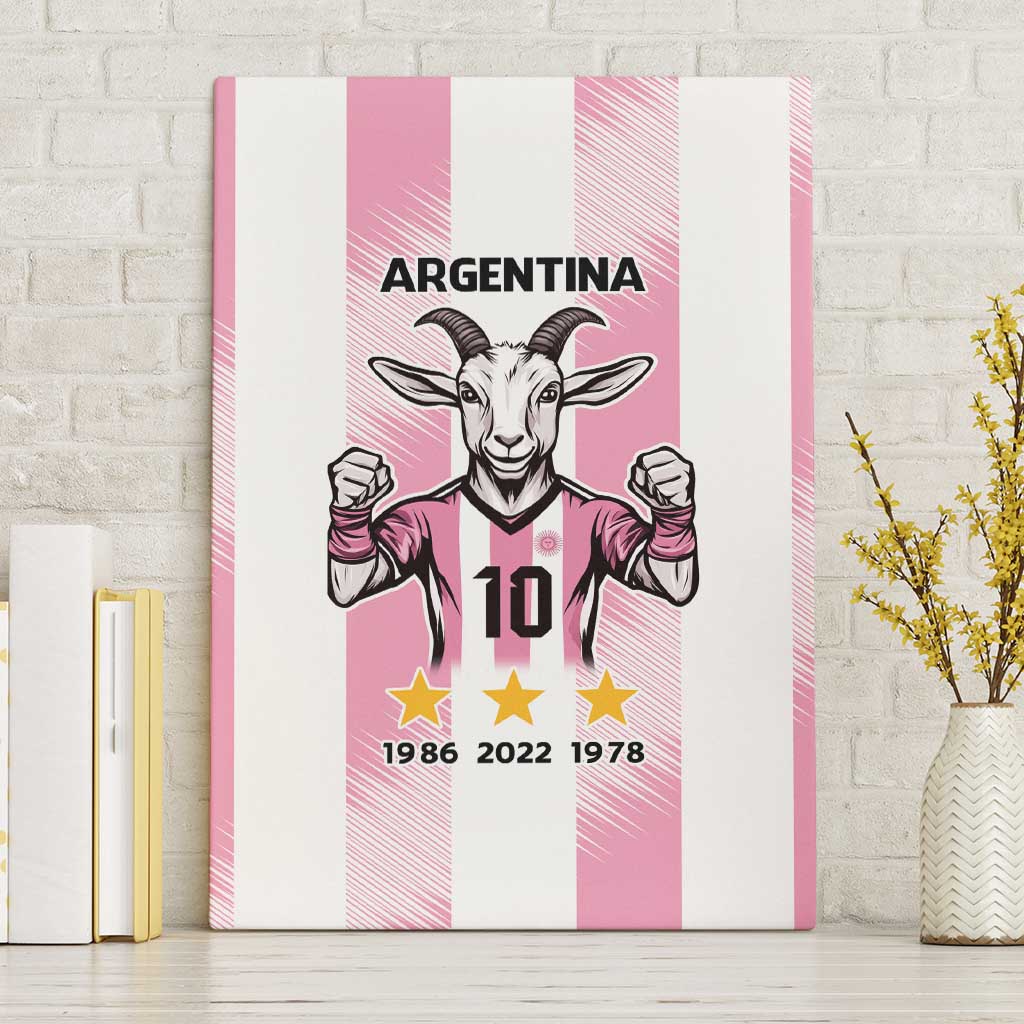 Pink Argentina 10 Goat Canvas Wall Art History Champions World Cup