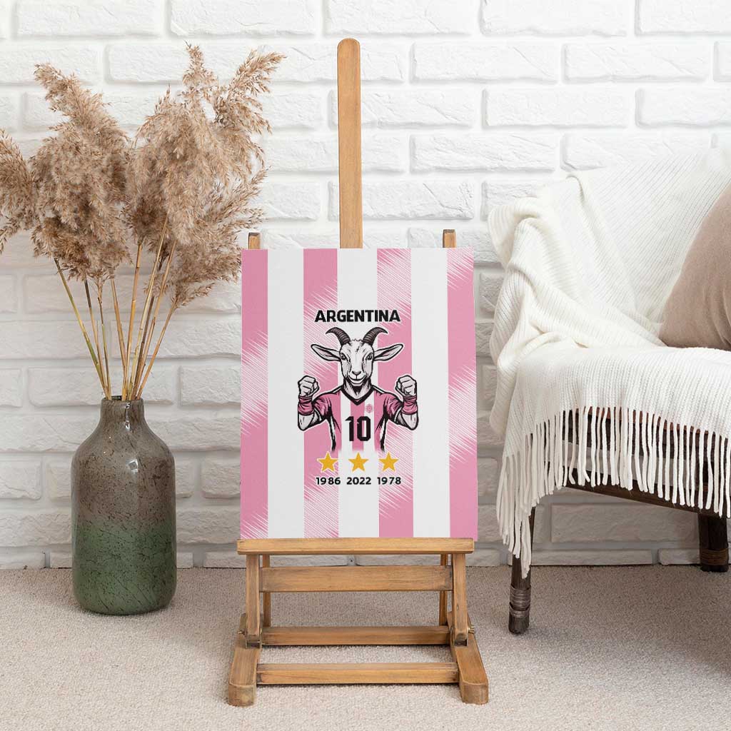 Pink Argentina 10 Goat Canvas Wall Art History Champions World Cup