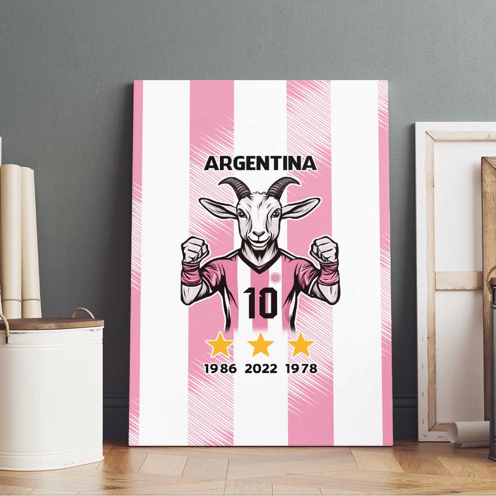 Pink Argentina 10 Goat Canvas Wall Art History Champions World Cup
