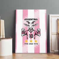 Pink Argentina 10 Goat Canvas Wall Art History Champions World Cup