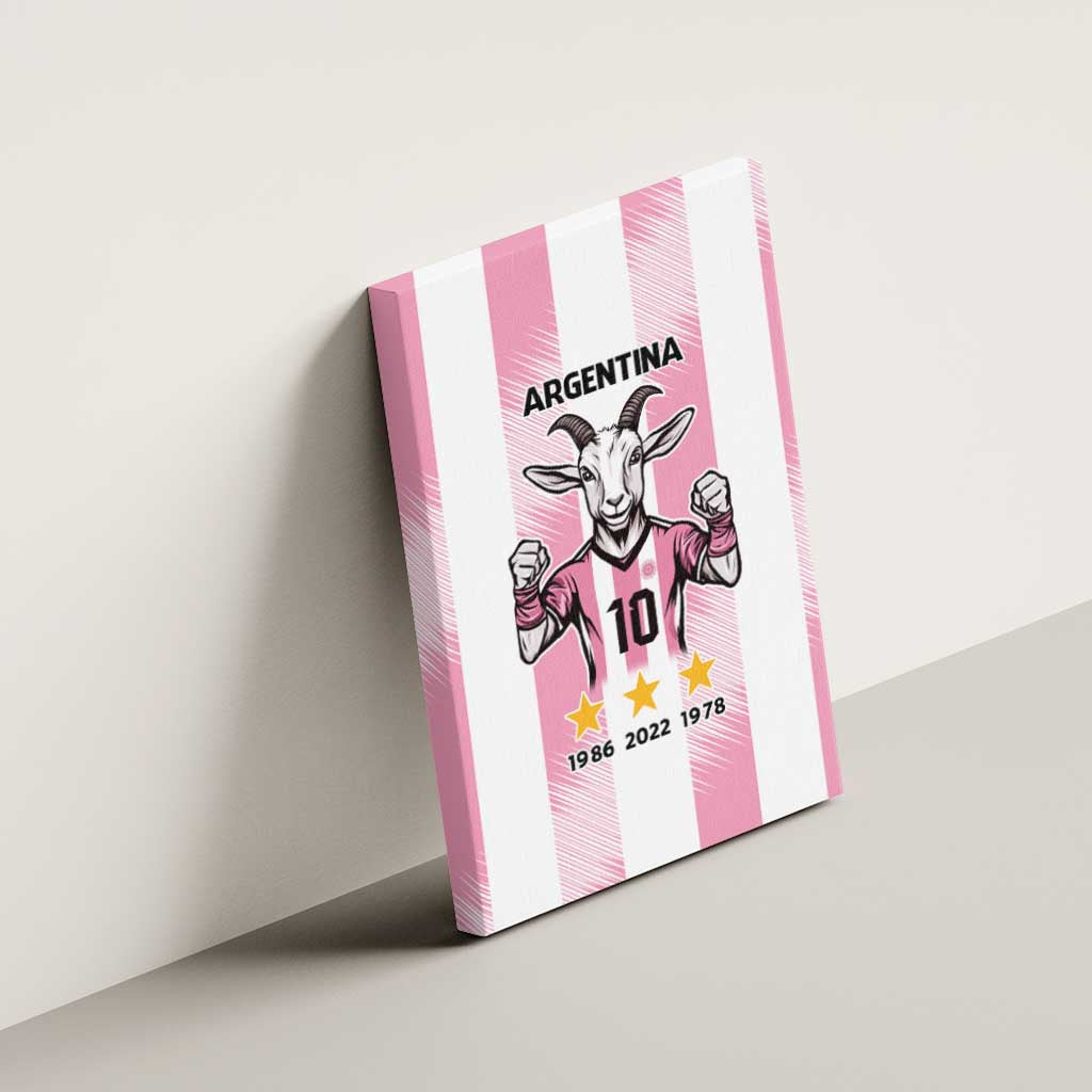 Pink Argentina 10 Goat Canvas Wall Art History Champions World Cup