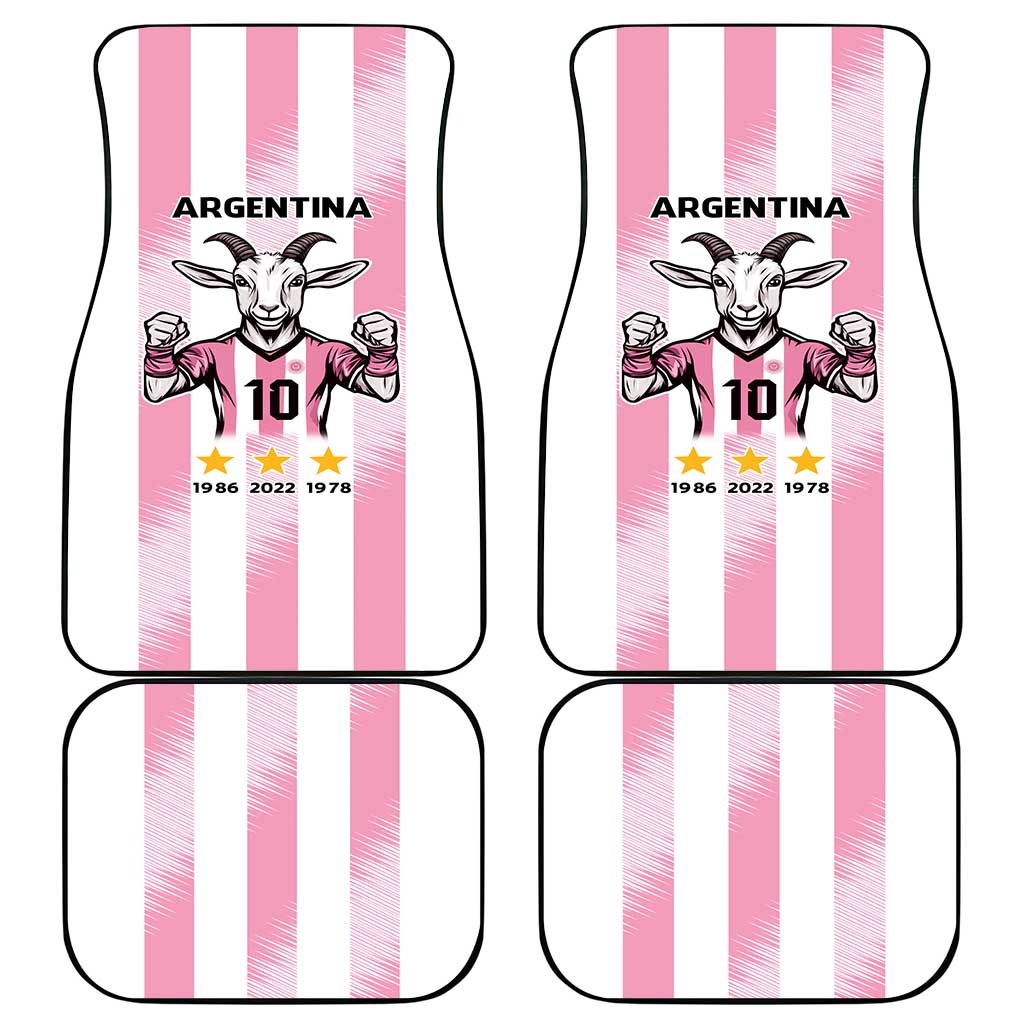 Pink Argentina 10 Goat Car Mats History Champions World Cup