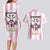 Pink Argentina 10 Goat Couples Matching Long Sleeve Bodycon Dress and Hawaiian Shirt History Champions World Cup
