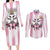 Pink Argentina 10 Goat Couples Matching Long Sleeve Bodycon Dress and Long Sleeve Button Shirt History Champions World Cup
