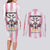 Pink Argentina 10 Goat Couples Matching Long Sleeve Bodycon Dress and Long Sleeve Button Shirt History Champions World Cup