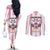 Pink Argentina 10 Goat Couples Matching Off The Shoulder Long Sleeve Dress and Long Sleeve Button Shirt History Champions World Cup